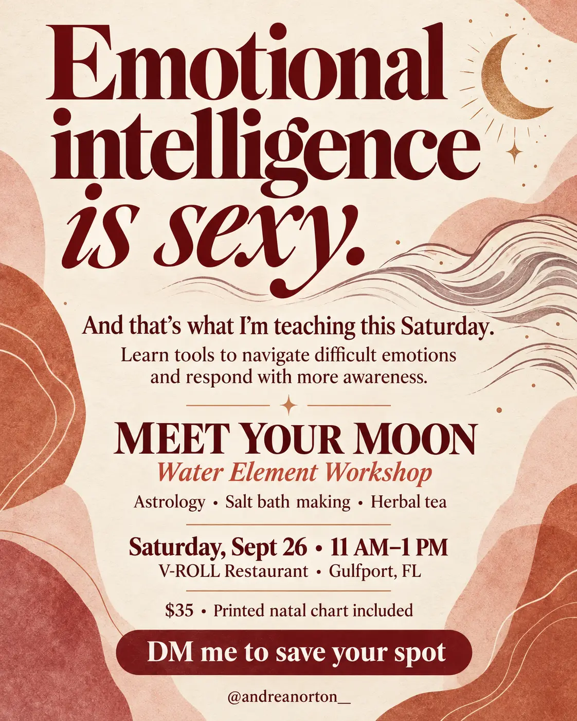 Meet Your Moon — Water Element Workshop flyer