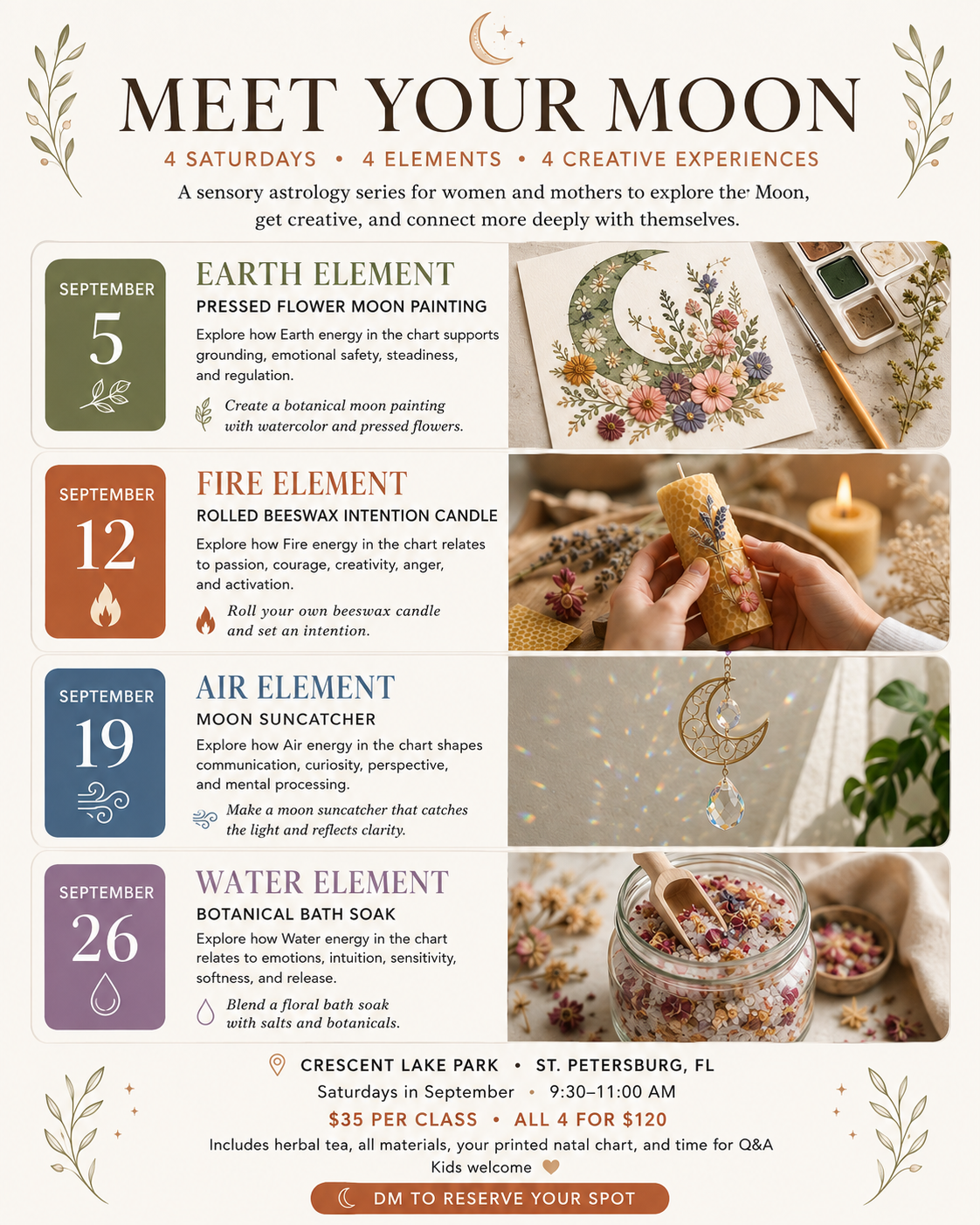 Meet Your Moon — 4 Saturdays, 4 elements, 4 creative experiences